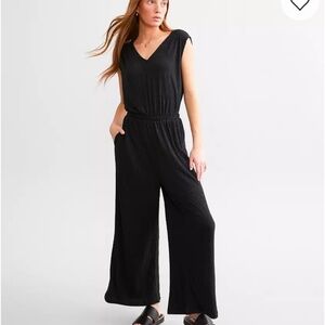 Z Supply Black Flared Jumpsuit Small NWT | Minimalist Chic Elevated Basics